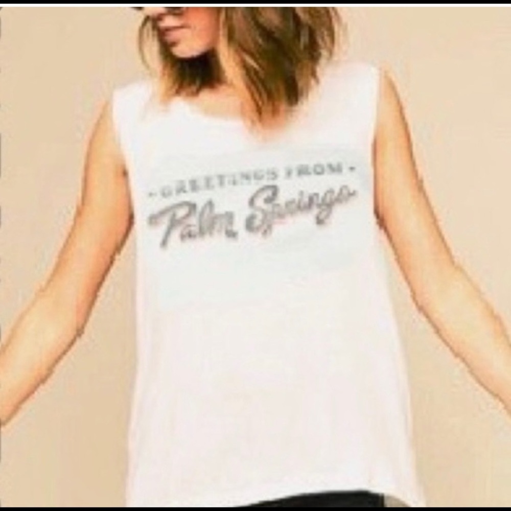 Greetings from Palm Springs size small tank top spell look a like not spell